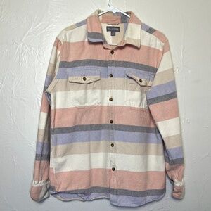 Falls Creek Men's Heavyweight Cotton Button-down Shacket Size Large